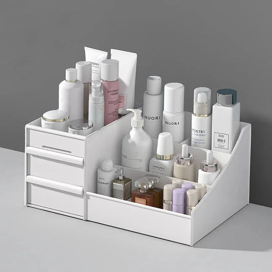 Organiseur de Rangement Parfums & Accessoires Homme avec Tiroirs – Noir ou Blanc
