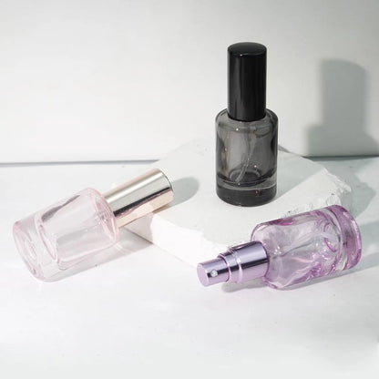 Mini Flacon Vaporisateur Rond en Verre 10ml – Rechargeable | 5 Couleurs