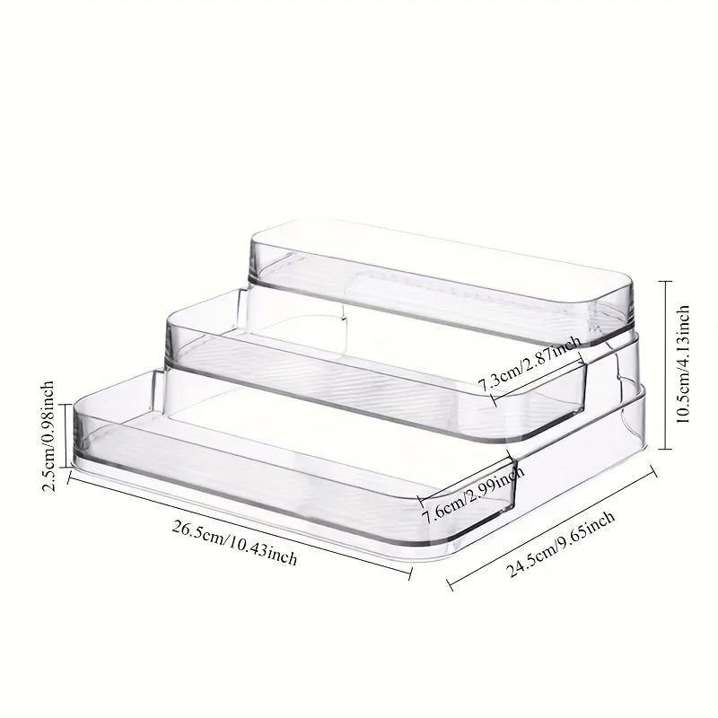 Présentoir de Rangement Parfums & Cosmétiques – 3 Niveaux Transparent