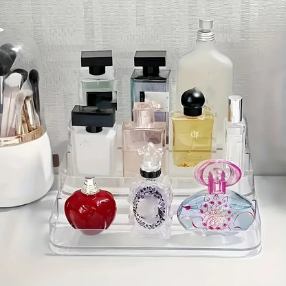 Présentoir de Rangement Parfums & Cosmétiques – 3 Niveaux Transparent