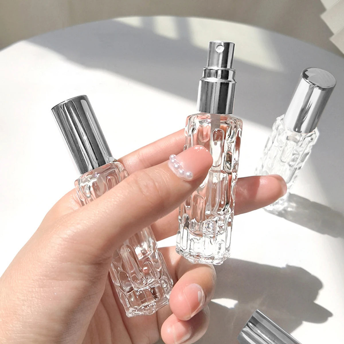 Mini Flacon Vaporisateur Vide 10ml – Verre & Tête Spray Aluminium | Rechargeable